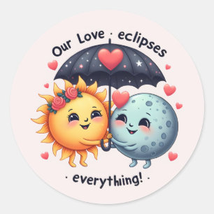 Cute Love Eclipses Everything Adorable Classic Round Sticker