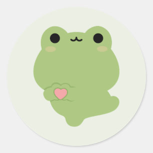Cute Love Frog Classic Round Sticker
