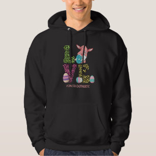 Cute Love Gnome Leopard Oncology Nurse Happy Easte Hoodie