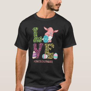 Cute Love Gnome Leopard Oncology Nurse Happy Easte T-Shirt