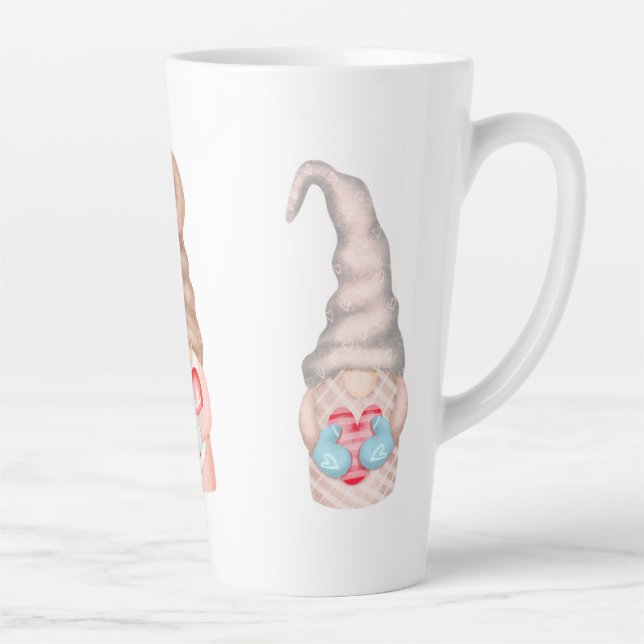 Cute Love Gnomes Valentines Holiday   Latte Mug (Right)