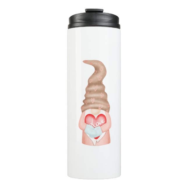 Cute Love Gnomes Valentines Holiday  Thermal Tumbler (Front)