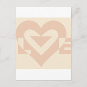 Cute Love Graphic, Cream Beige Postcard