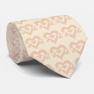 Cute Love Graphic, Cream Beige Tie