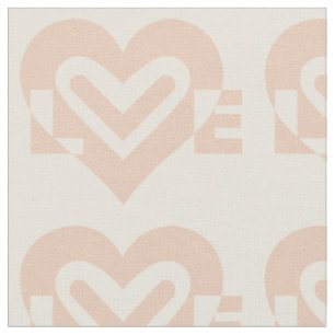 Cute Love Graphic in Beige Fabric