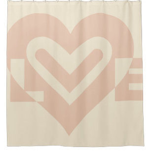 Cute Love Graphic in Beige Shower Curtain