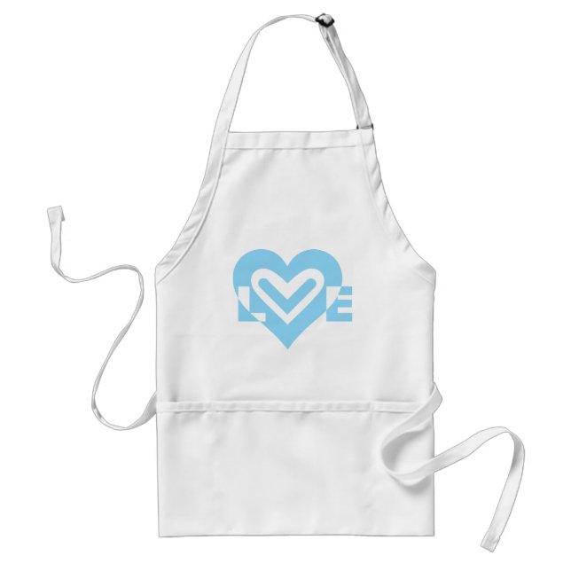 Cute Love Graphic in Blue Standard Apron (Front)