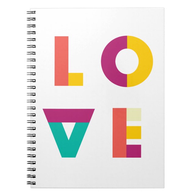 Cute Love Graphics Love Typography Love Art Notebook (Front)