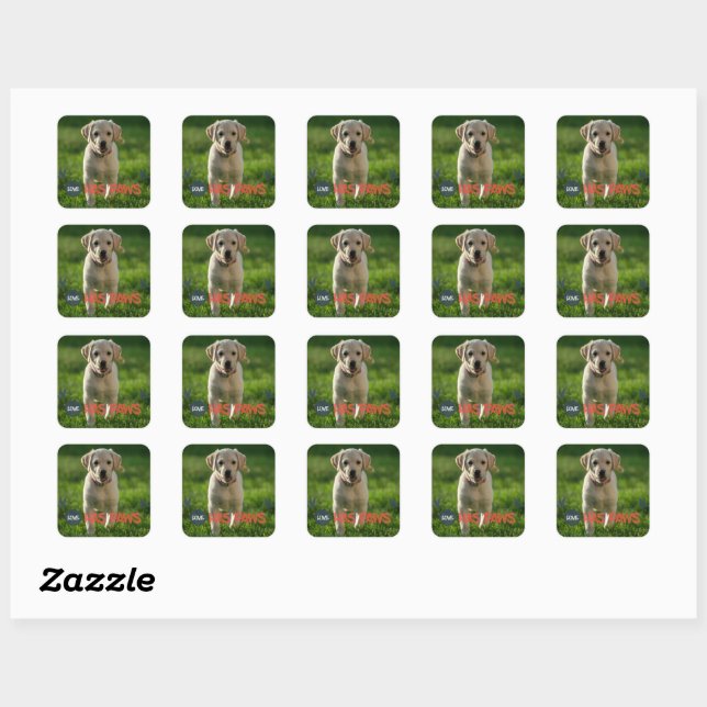 cute love has paws dog lover quotes  square sticker (Sheet)