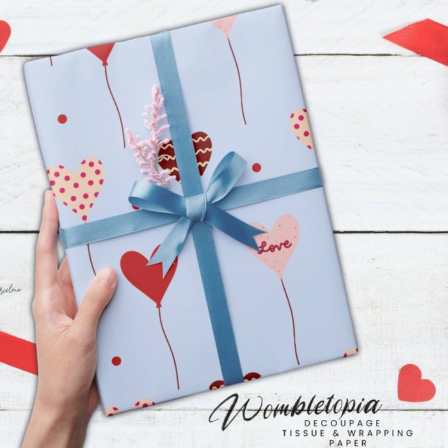 Cute Love Heart Balloon Pattern Wrapping Paper (Creator Uploaded)