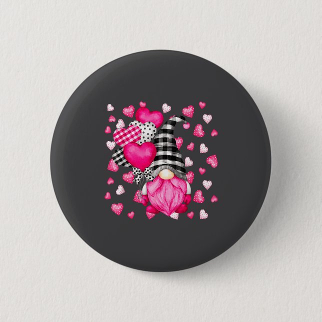 Cute Love Heart Pattern For Her Nk Valentines Gnom 6 Cm Round Badge (Front)