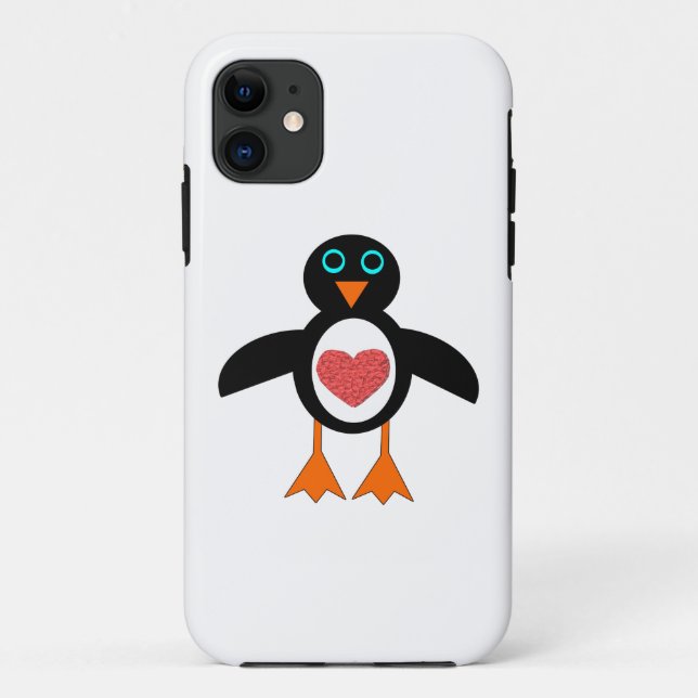 Cute Love Heart Penguin iPhone Case (Back)