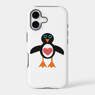 Cute Love Heart Penguin iPhone Case