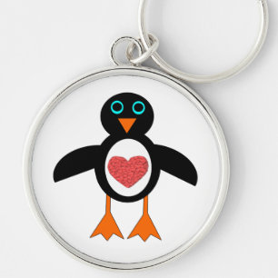 Cute Love Heart Penguin Keychain