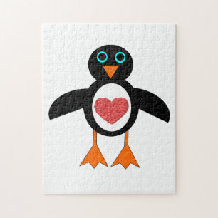 Cute Love Heart Penguin Puzzle
