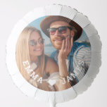 Cute Love Heart Photo Couples Personalised Names Balloon<br><div class="desc">Cute Love Heart Photo Couples Personalised Names Balloons features your favourite photo with a love heart and personalised with your names in modern white script. Personalise by editing the text in the text box provided and adding your own picture. Perfect gifts for couples, girlfriend, wife, sweetheart and more for birthday,...</div>