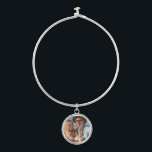 Cute Love Heart Photo Couples Personalised Names Bangle Bracelet<br><div class="desc">Cute Love Heart Photo Couples Personalised Names Bracelets features your favourite photo with a love heart and personalised with your names in modern white script. Personalise by editing the text in the text box provided and adding your own picture. Perfect gifts for couples, girlfriend, wife, sweetheart and more for birthday,...</div>