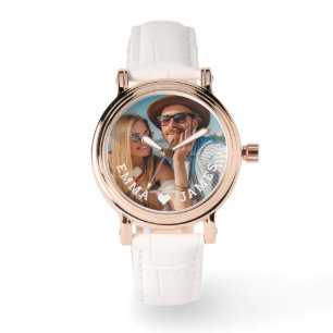 Cute Love Heart Photo Couples Personalised Names Watch