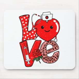 Cute Love Heart Stethoscope Phlebotomist Life Vale Mouse Mat