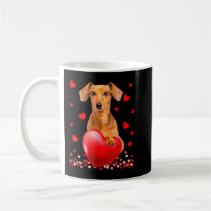 Cute Love Hearts Dachshund Dog Valentines Puppy Lo Coffee Mug