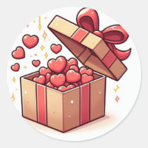 ​Cute Love Hearts Gift Box Sticker