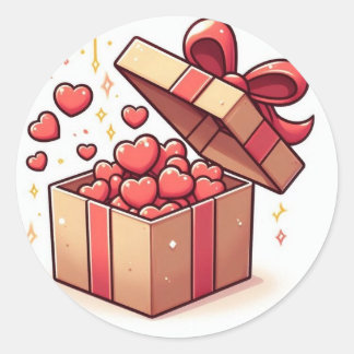 ​Cute Love Hearts Gift Box Sticker