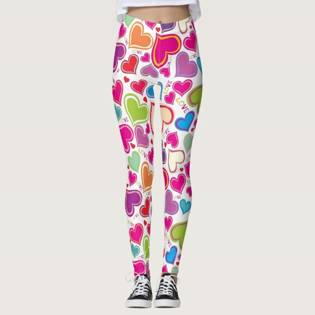 Cute Love Hearts Leggings (Front)