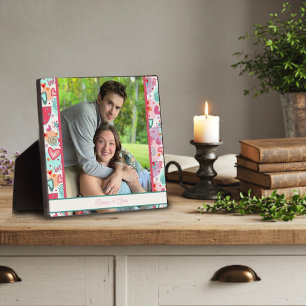 Cute Love Hearts Photo Customised Names Plaque