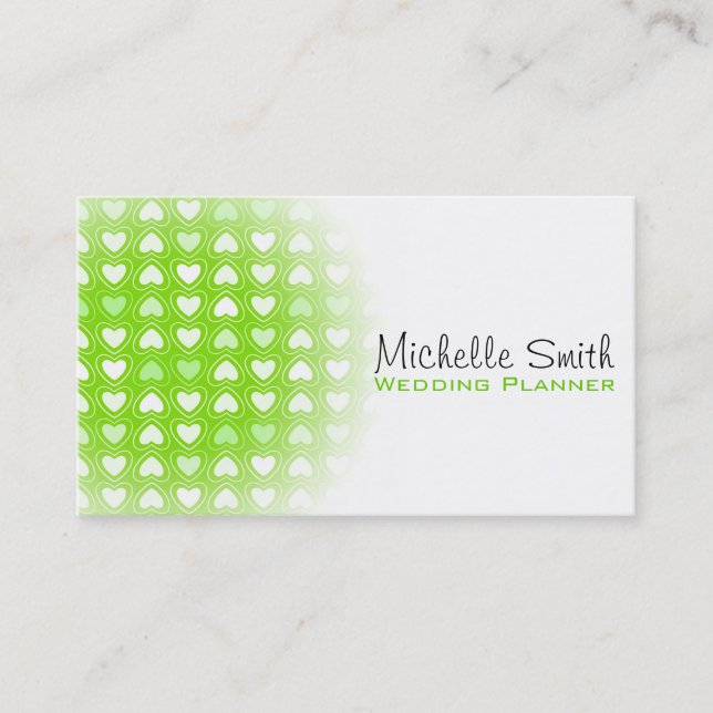 Cute love hearts wedding planner business card (Front)