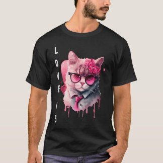 Cute Love is With Heart Animal Valentine's day T-Shirt