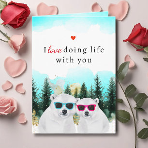 Cute Love Life With You Bears Valentine's Day Card