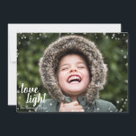 Cute Love & Light Hanukkah Holiday Photo Card<br><div class="desc">Stylish and cute Hanukkah Holiday Photo Card is perfect for all your friends and family this holiday season.  Customise the text with your family name and the year and swap out the picture for a photo of your kids,  pet,  or the whole family.</div>