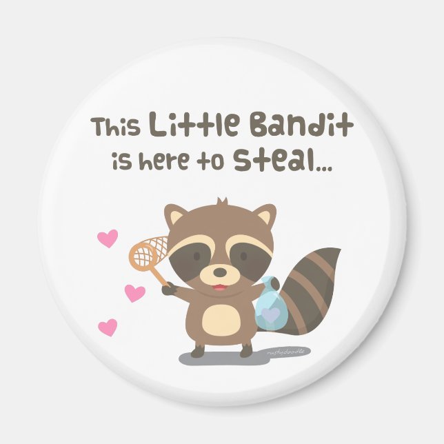 Cute Love Little Masked Bandit Racoon Magnet (Front)