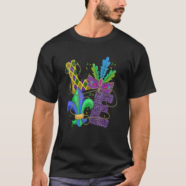 Cute Love Mardi Grass Cute Women Girl Mardi Gras C T-Shirt (Front)