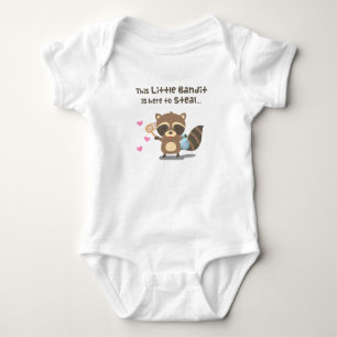 Cute Love Masked Bandit Racoon For Babies Baby Bodysuit
