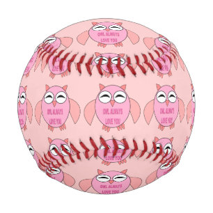 Cute Love Message Owl Baseball