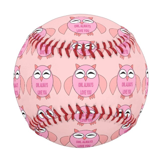 Cute Love Message Owl Baseball (Front)
