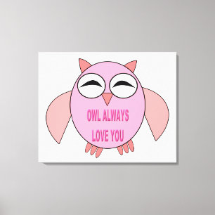 Cute Love Message Owl Canvas Print