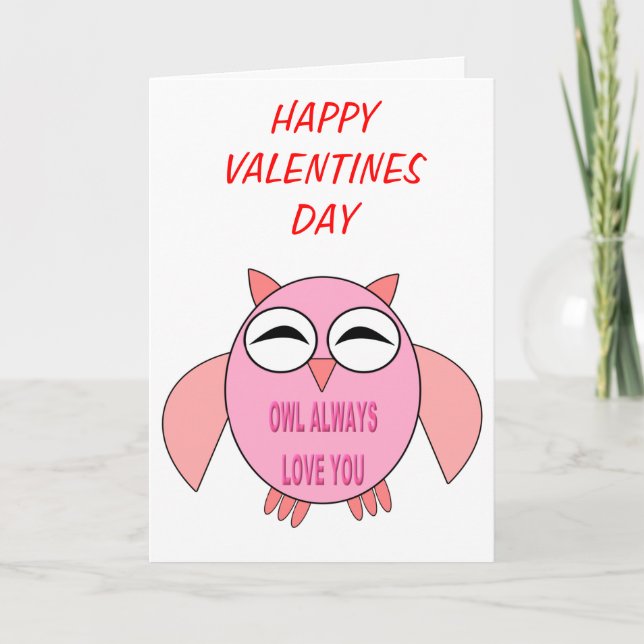 Cute Love Message Owl Custom Card (Front)