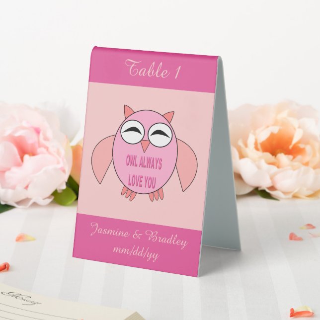 Cute Love Message Owl Custom Wedding Reception (In SItu (Wedding))