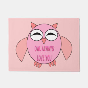 Cute LOve Message Owl Door Mat