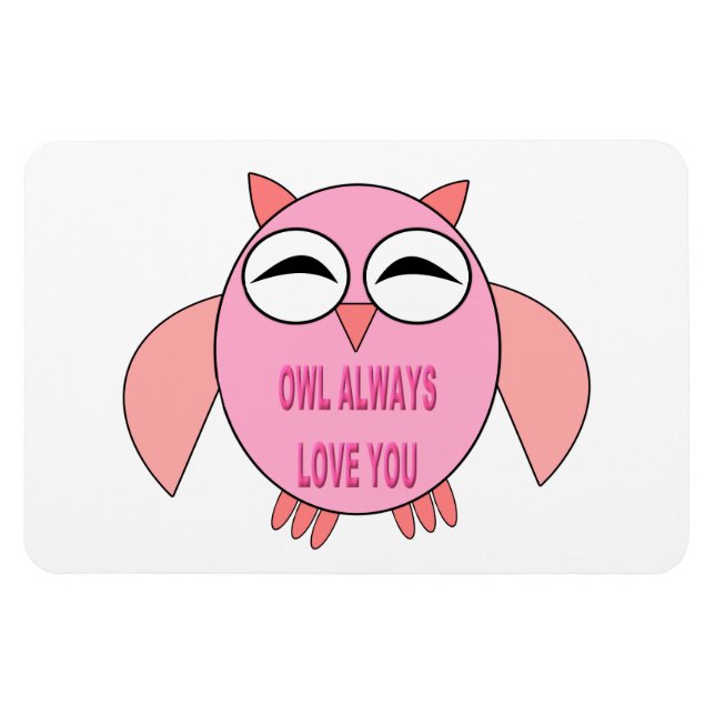Cute Love Message Owl Magnet (Horizontal)