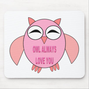 Cute Love Message Owl Mousepad