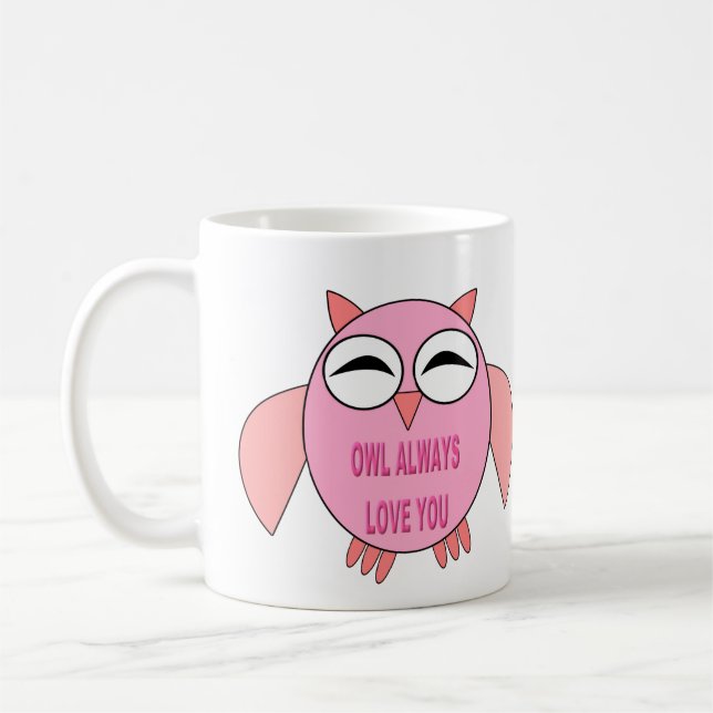 Cute Love Message Owl Mug (Left)