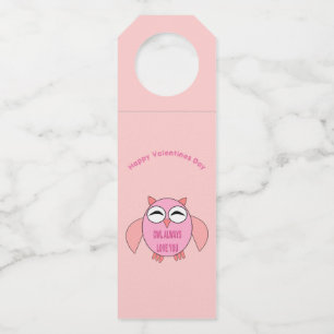 Cute Love Message Owl Personalised Bottle Tag
