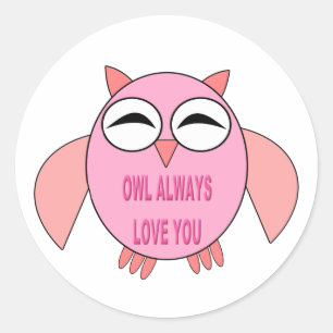 Cute Love Message Owl Stickers