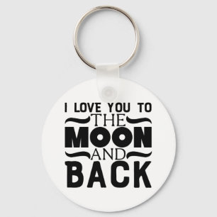 Cute Love Moon & Back Wedding Bridal Shower Key Ring