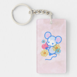 Cute Love Mouse With Heart Key Ring