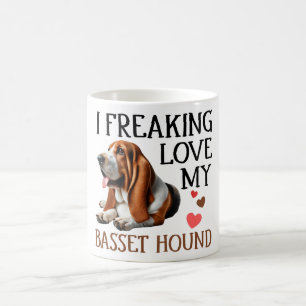 Cute Love My Basset Hound Dog Coffee Mug