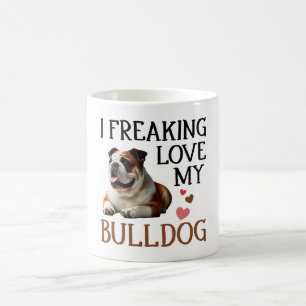 Cute Love My Bulldog Dog Coffee Mug